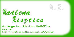 madlena risztics business card